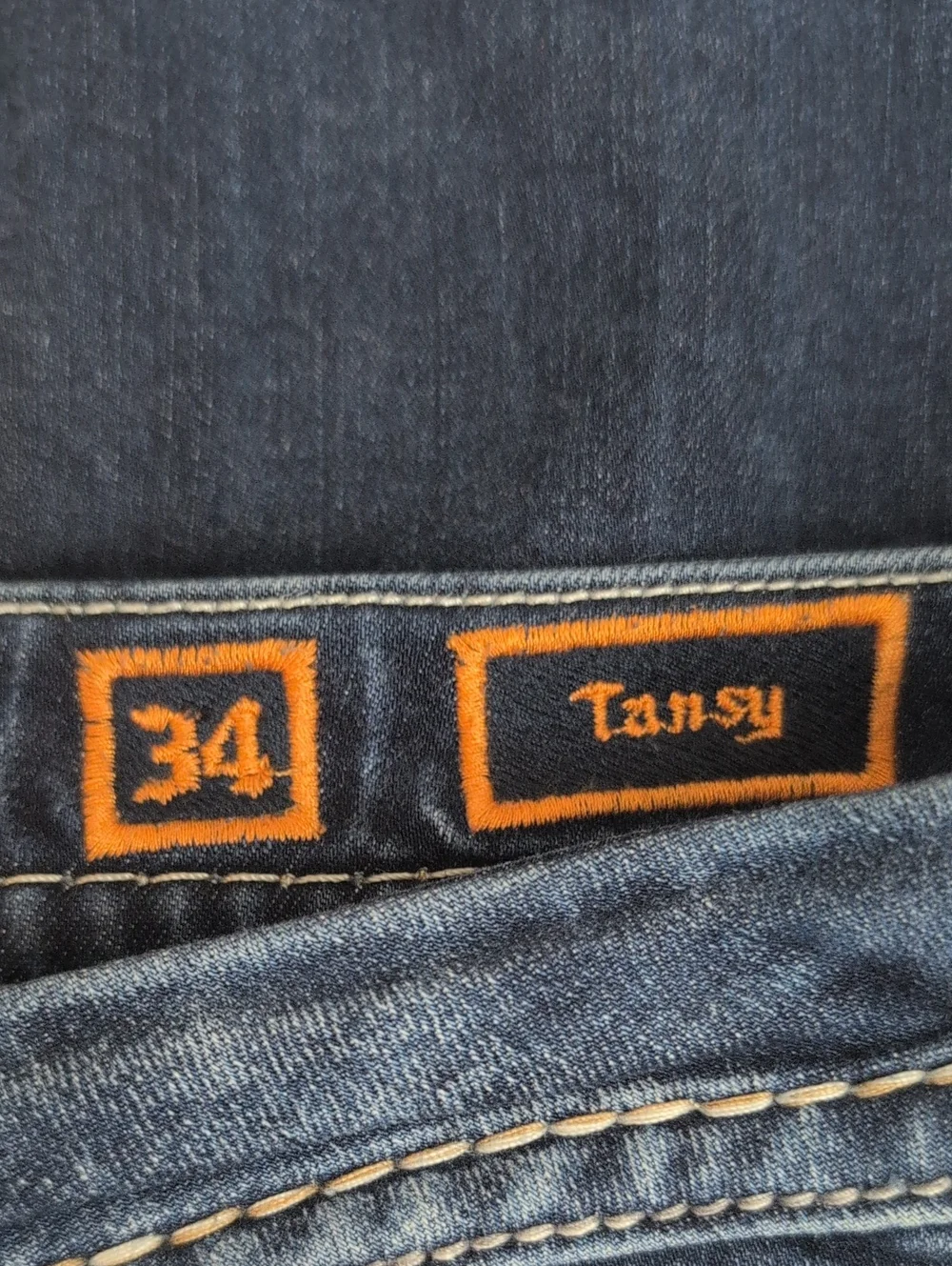 Rock Revival Tansy Jeans Women’s 34 Mid Rise Curvy Bootcut Dark Wash Bling